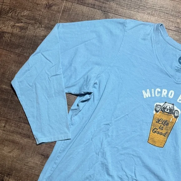 Life Is Good Light Blue Micro Bear Long Sleeve Tee - Picture 2 of 14